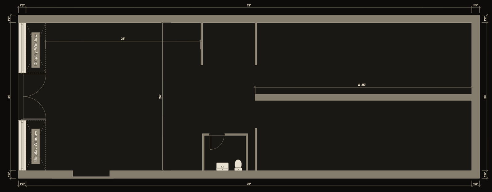 Overhead floor plan of the Skeleton Collective studio space, showing the Office, Kitchenette, Lock-Up, and Studio areas.